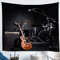 igyhuij Schwarzes Retro-Gitarren-Drum-Kit Wandteppich, 3d Aesthetic Psychedelic Tapestry, Home Decor Wandteppiche Wandkunst für Zimmer, 175x230 cm