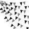 32Ft Black White Plaid Fabric Bunting Banner Party Decorations Checkered Gingham Triangle Flag Pennant Garland for Wedding Birthday Engagement Halloween Picnic BBQ Football Racing Theme Outdoor Garden