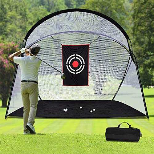 Reti da golf per allenamento in cortile, per la guida in ambienti interni, per uso intensivo, pratica golf, guida, reti da golf per cortile, con telaio e bersaglio, 111xft