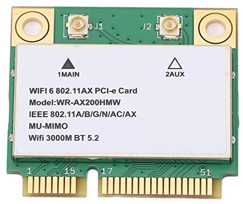 Goshyda Scheda di Rete Wireless, AX210HMW 2.4G/574Mbps, 5G/2400Mbps WiFi BT5.2 Scheda di Rete per Laptop, con Interfaccia Mini PCIE, per Notebook, Piccoli Mainframe, Macchine all in One, per WIN10