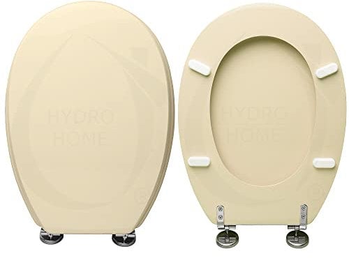 HYDRO HOME Tavoletta Wc Compatibile con PIEMONTE e PIEMONTESINA POZZI GINORI, Copriwater In Legno Rivestito Con 2 mm Di Resina, Cerniere Fissaggio Dal Basso MADE IN ITALY (CHAMPAGNE)