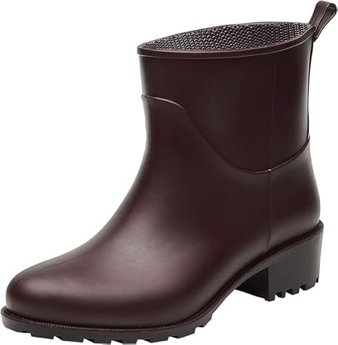 Realpaks Women's Short Rain Boots BG 5/2 - Stivali da pioggia da donna, stivaletti da donna, stivali corti in gomma da donna, borgogna, 37 EU