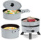 ENFRIFAM Elektrischer Hot Pot mit Faltbare Handhaben, Tragbar Multikocher mit Hotpot und Bratpfanne für Wohnmobil, Wohnheim, Büro, Outdoor, Camping, 1,8 L Suppentopf + 1,1 L& 0,75 L Bratpfanne
