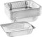 Ulalaza 10 bandejas cuadradas desechables de papel de aluminio de 37 x 27 x 7,4 cm, bandejas para asar, recipientes para hornear, cocinar, almacenar alimentos congelados