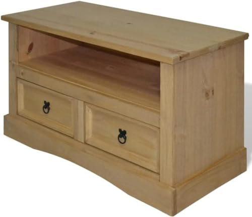 Solid Wood TV Cabinet TV Stand, Media Console Entertainment Center with Storage Cabinets for Living Room, Bedroom, 31.5x16.9x30.7 -AA (Brown 35.8 x