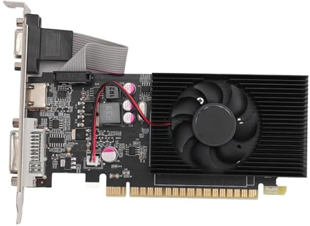 Yanmis GT 730 Grafikkarte, 128Bit GDDR3 650/1667MHz PCI Express 2.0 Gaming GPU Grafikkarte, HDMI DVI VGA mit Lüfter für Büro- und PC-Gaming