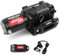 X-BULL Treuil électrique étanche IP68 12 V CC 1 360,8 kg pour remorquage ATV/UTV, bateau, hors route, télécommande sans fil et récupération de contrôle filaire, treuil électrique portable en corde