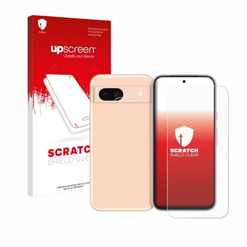 upscreen Schutzfolie für Google Pixel 8a | (Display+Kamera) Transparenter Displayschutz Made in Germany Kristall-Klar Kratzschutz Anti-Fingerprint