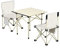 XANAYXWJ Klapptisch, Picknick, Campingtisch, Outdoor-Klapptisch und Stuhl-Set, Aluminiumlegierung, Eierrollentisch, Klapptisch, Klappstuhl, Hocker (grau, 3 Stück)