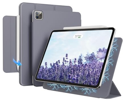 KVTVOU Custodia per iPad Pro 11 pollici 4a/3a/2a generazione 2022/2021/2020, custodia resistente rimovibile con attacco magnetico, custodia per matite, custodia protettiva sottile per iPad Pro da 11