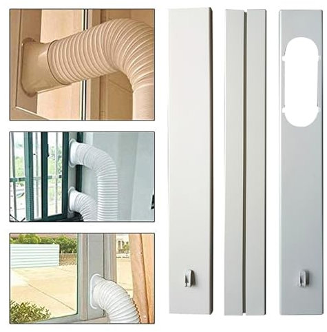 Kit de ventilación de CA para manguera de escape, kit de ventana de aire acondicionado portátil, Sello de ventana para unidad de aire acondicionado - Placa de kit de ventana corrediza vertical