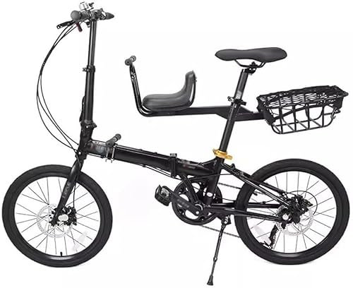 ZHANGshouf 20 Zoll Klapprad, 7-Gang Leichtes Aluminium-Klapprad mit Kindersitz, Verstellbares Citybike, Aluminiumrahmen, Outdoor-Reiserad