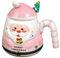 MAGICVOGEL Weihnachten Kaffeetasse 400ml große Weihnachtstasse Cartoon 3D Weihnachtsmann Kaffeebecher Weihnachtsbecher mit Deckel und Löffel Kreatives Geschenk Teetasse (Rosa)