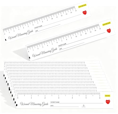100 Stück 3,8 x 18,7 cm Wundmaßband, Lineal, Messwerkzeuge | Wundlineal, doppelseitig, Einweg-Papierbandmaß, Papierführung für Krankenschwestern