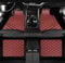 4 Stücke Fußmatten Auto für Opel Life Adam Karl Corsa Tigra, PU Leder Fussmatten Vorne Hinten, Allwetter Wasserfest Antirutsch Teppich, F WineRed Beige