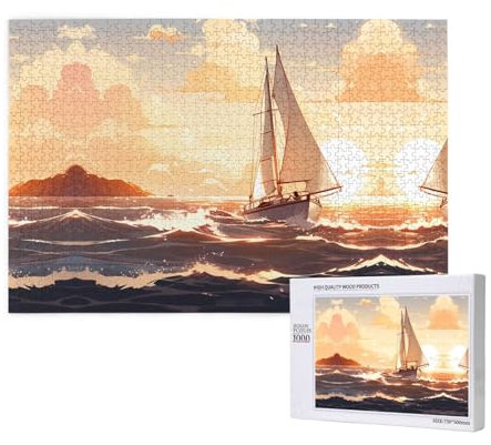 Yacht-Puzzles für Erwachsene, 1000 Teile, Holzpuzzle für Familie, Freunde, Heimdekoration, Wandkunst, 75 x 50 cm