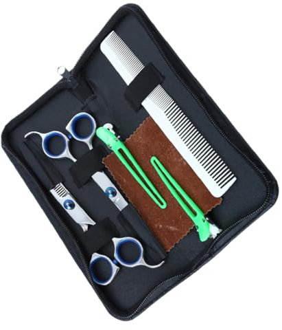 Healeved Ensemble D'outils de Coiffure 6 Pouces Ciseaux de Coupe de Cheveux Ensemble de Ciseaux de Coiffeur Peigne pour Salon Usage Domestique