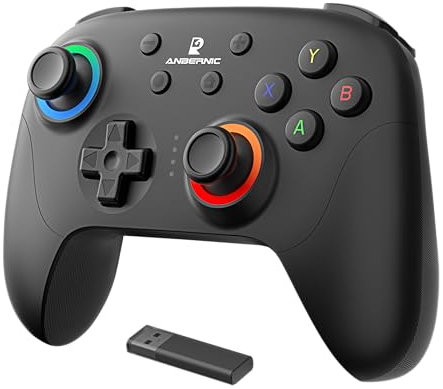 Anbernic RG P01 RGP01 Wireless Game Controller Bluetooth Game Controller PC Gamepad Compatible with Switch/PC/Steam/Android/IOS (Black)