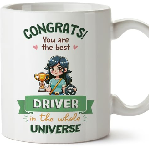 MUGFFINS Driver Woman Mug - in English - Best in Universe Trophy - Funny Gift for Colleagues - Ceramic 11oz Mug