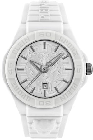 Plein Sport Unisex Uhr Analog Quarz New Fearless Weiss PSHDA0324 Silikon