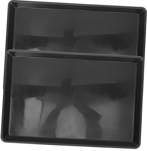 COLLBATH 2pcs Dog Crate Tray, Kennel Bottom Pan Pet Potty Poop Liner Drip Replacement Bird Cage Litter Tray for Chicken Coop Bunny Dog Toilet Pad Parrot Cage Plastic Black