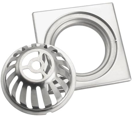 Grondaie in acciaio inox, protezione per grondaie, protezione dalle foglie, protezione dalle foglie, per scarico del tetto piano, tubo di scarico (quadrato 3 pollici)