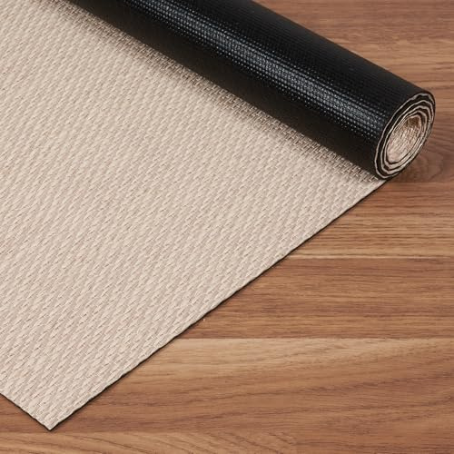 Tapis vinyle Premium intérieur et extérieur Haute Qualité Écru 60x200 cm | Antidérapant lavable imperméable extra-plat pour intérieur cuisine salon chambre couloir extérieur résistant pluie StoresDeco