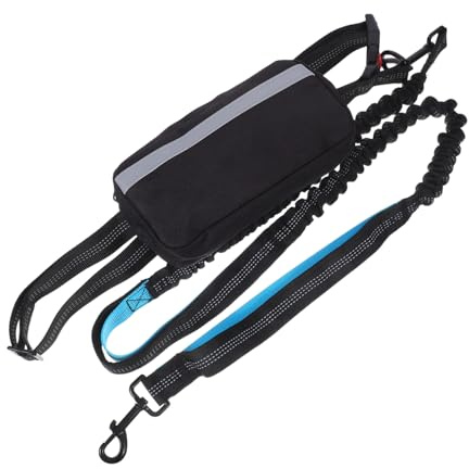 TOYANDONA Hüfttasche mit Bungee-hundeleine zum Joggen Laufen und Spazierengehen Verstellbar für Mittelgroße und Große Hunde mit Integriertem Stauraum für Handy und Schlüssel Reflektierend