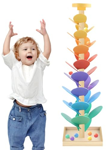 Holz Kugelbahn Klangbaum Lernspielzeug, Holz Musik Baum, Holzspielzeug Für Früherziehung, Farberkennung, Mint, Musikintegration, Lernen, Spielzeit Für 3–7 Jahre, Kleinkinder, Schlafzimmer