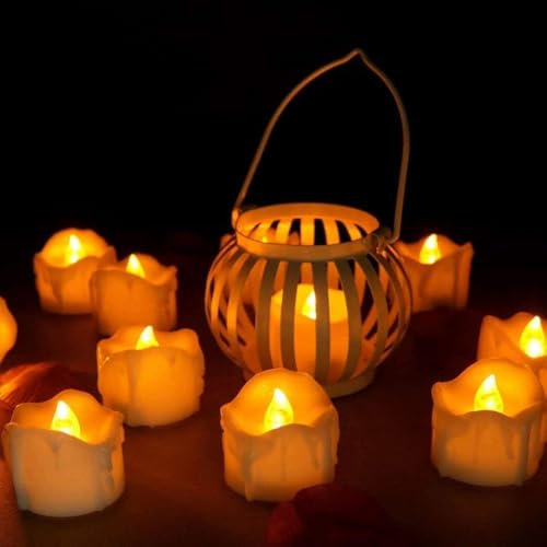 innislink Candele a LED, Senza Fiamma, con Funzione Timer, 12 Pezzi, candeline elettriche, luci a Batteria, Decorazione per Albero di Natale, Pasqua, Matrimoni, Feste, Colore Bianco