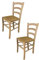 t m c s Tommychairs - 2er Set Stühle Venezia für Küche und Esszimmer, robuste Struktur aus poliertem Buchenholz, unbehandelt und 100% natürlich, Sitzfläche aus echtem Stroh