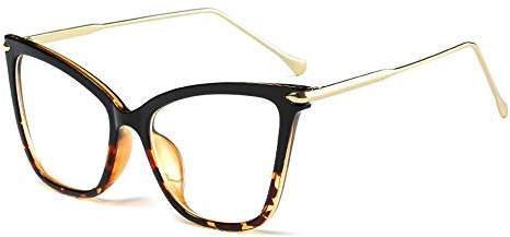 FEISEDY Classic Cat Eye Glasses Oversized Clear Lens Fake Glasses Large Frame Eyewear for Women B2460