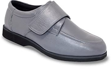 Chums Men's Wide Fit Touch Fasten Leather Shoe Grey 13 UK