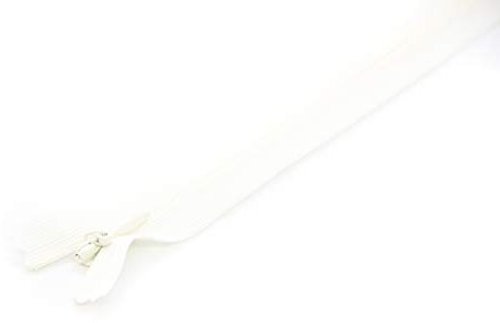 NTS Nähtechnik 1 Reißverschluss aus Kunststoff, nahtverdeckt, 3mm Spirale, Nicht teilbar (Creme, 45cm)