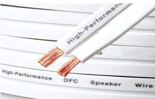 K M Electronics® 79 Strand OFC Flat 10MM X 1.7MM Speaker Cable Wire 20M Pure Copper Conductors