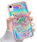 LCHULLE Compatibile con iPhone Xr Cover cellulare Farfalla Lucida Custodia protettiva Ragazze Custodia silicone Ragazze Cover Glitter Case per iPhone Xr Rosa