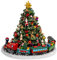 H.Bauer jun. große farbige Kunststein Kinder Spieluhr Weihnachten - Motiv Weihnachtbaum und Zug - mit Melodie Stille Nacht Heilige Nacht - 16 cm hoch