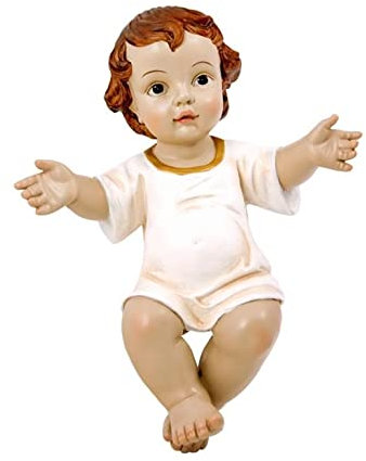 JSA LLUNA Figura Nino Jesus Vestido Crema Y Oro 30 CM.