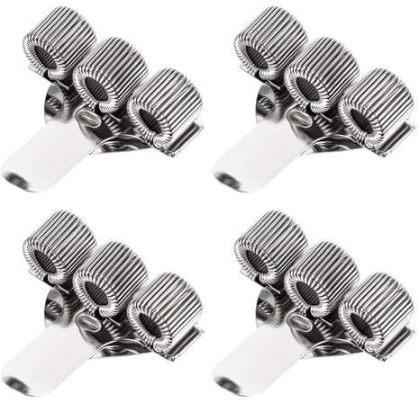 DCQQ 4 Stück Stiftehalter Taschenclip Edelstahl Stifthalter Clip Stiftehalter Tasche Dreilöcher-Stifthalter Stifthalter für Klemmbrett für Büro Laptop Klemmmappe Klemmbrett