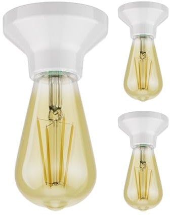 ledscom.de 3 Stück LED Deckenleuchte Elektra Porzellan, inkl. LED Vintage gold max. 814lm extra-warmweiß 3-Stufen Dimmen