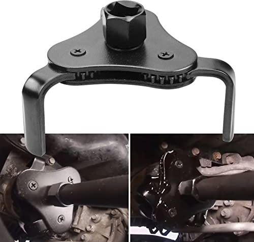 Bolaxin Universal Adjustable Oil Filter Wrenchs From 2-1/2 to 4.5 Wrench 3 Jaws Oil Filter Wrench Tool Set Remover Socket (Black)