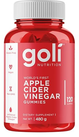 Goli Nutrition, Apple Cider Vinegar, 120 vegane Gummies, 1000mg Apfelessig je Dosis, Glutenfrei, Sojafrei, GMO frei, natürliches Aroma