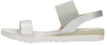 Große Damenschuhe Sandale Jana, modische Schuhe in Übergröße, Bequeme Sandale mit elastischem Band (43 EU, Silver)