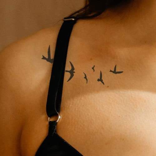 Inkster Tattoo - Fliegende Vögel | vegane & wasserfeste Temporäre Tattoos für Erwachsene - EU-Kosmetikzertifizierte Farbe - revolutionäres 2 Wochen Tattoo | Premium Klebetattoos & Fake Tattoo