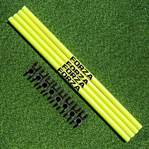 FORZA Hurdle Agility Poles & Clips - Weatherproof Speed & Agility Training Poles & 360° Rotational Clips Sizes
