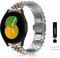 KeeFos 20mm Armband für Samsung Galaxy Watch 7/6/5/4 40mm 44mm/Galaxy Watch FE/Watch 5 Pro 45mm, Edelstahl Metall Armbänder für Watch 6 Classic 43mm 47mm/Watch 4 Classic 42mm 46mm - Silber/Roségold