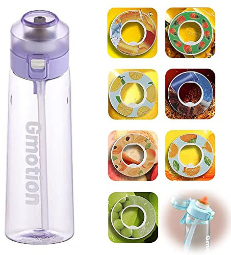 ZAWR A1r-Up Gourde Pods Saveur,650MLBouteille D'eau Aromatisée avec 7 Gousses de Saveur Parfumées 0 Sugar 0 Bouteille Aromatisante Calorie pour Exercice Promouvoir l'eau de Boisson (Violet)