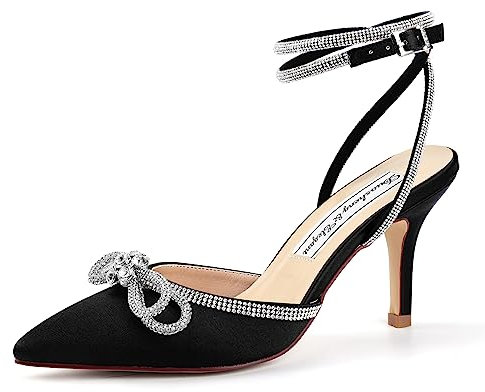 Duosheng & Elegant HC2302 Escarpins à Talons Hauts Sandales fermées Sexy pour Femme Chaussures de soirée Chaussures de Mariage Chaussures de mariée, Noir, 39 EU