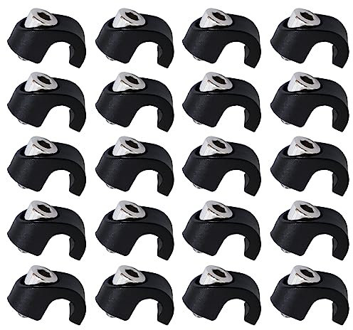 Auto-plaza 20X Bicycle Mountain Bike Fork Brake Cable Housing Clamps Bike Fork Brake Hose Guides Front Fork Cable C-Shaped Fixed Buckles 5mm Inner Diameter