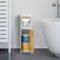 AOJEZOR Armoire de salle de bain avec porte-rouleau de papier toilette intégré, convient placée à côté des toilettes, chromé